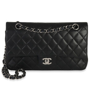 Chanel Black Quilted Lambskin Medium Classic Double Flap Bag